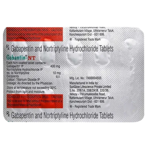 gabantin nt 400mg tablet 10's